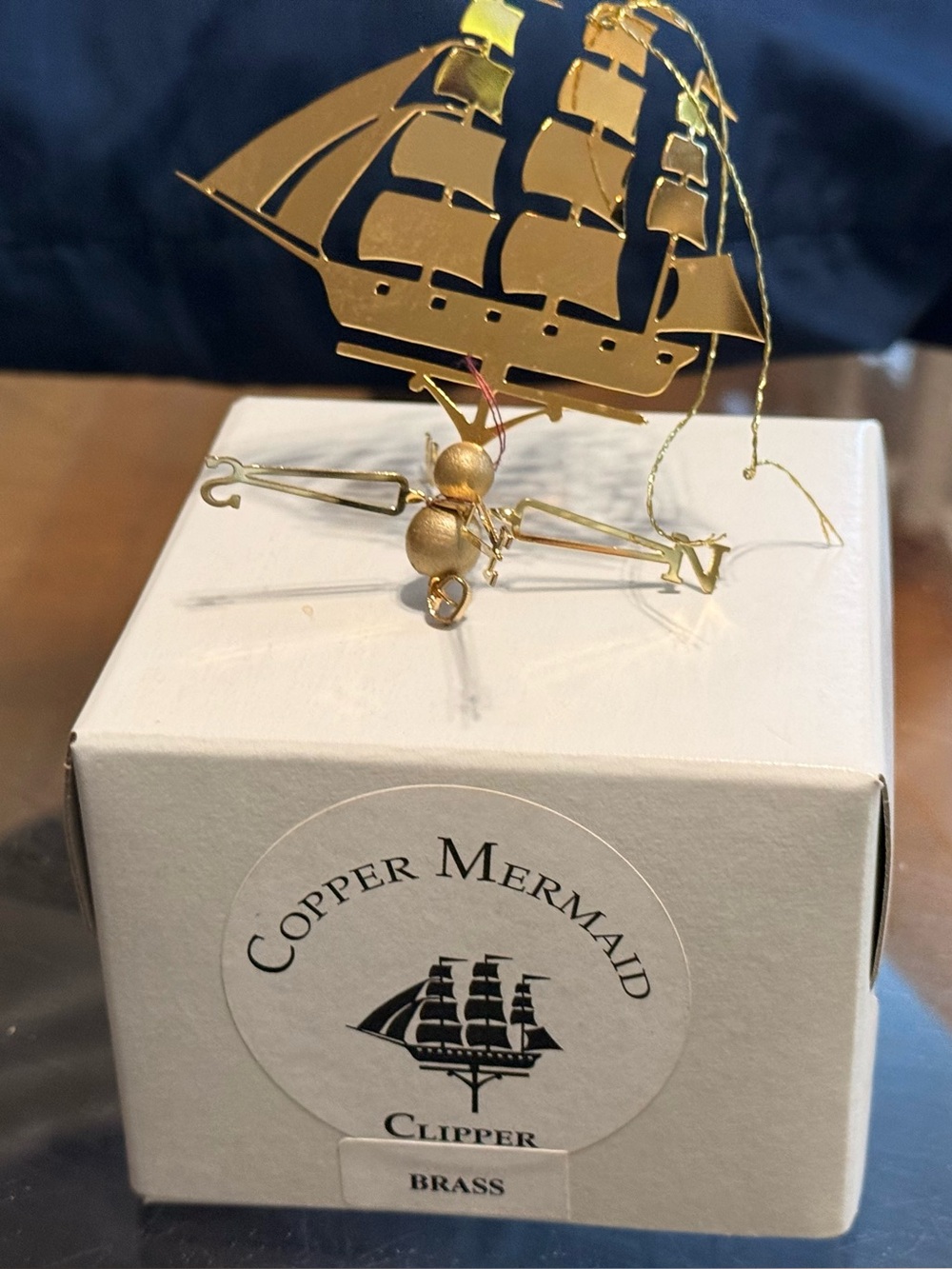 NEW..... Clipper Ornament, Made of Brass, Made by Copper Mermaid ‘Brass Clipper'
